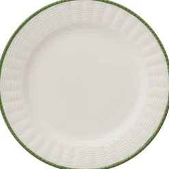 Sale Pamono White & Green Wicker Plates from Este Ceramiche, Set of 6