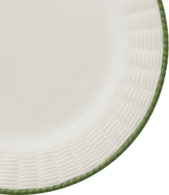 Sale Pamono White & Green Wicker Plates from Este Ceramiche, Set of 6