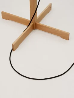 Pamono White and Beech Wood TMM Floor Lamp by Miguel Milá><noscript><img width=