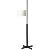 New Pamono White and Black Oak TMM Floor Lamp by Miguel Milá