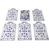 Clearance Pamono White and Blue Porcelain Breakfast Boards, Germany, 1930s, Set of 6