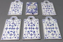 Clearance Pamono White and Blue Porcelain Breakfast Boards, Germany, 1930s, Set of 6