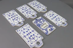 Clearance Pamono White and Blue Porcelain Breakfast Boards, Germany, 1930s, Set of 6