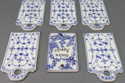 Clearance Pamono White and Blue Porcelain Breakfast Boards, Germany, 1930s, Set of 6