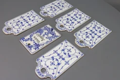 Clearance Pamono White and Blue Porcelain Breakfast Boards, Germany, 1930s, Set of 6