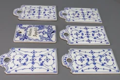 Clearance Pamono White and Blue Porcelain Breakfast Boards, Germany, 1930s, Set of 6