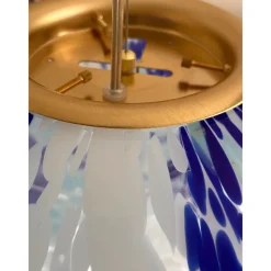 Pamono White and Blue Spots Sphere Pendant Light in Murano Glass by Simoeng><noscript><img width=