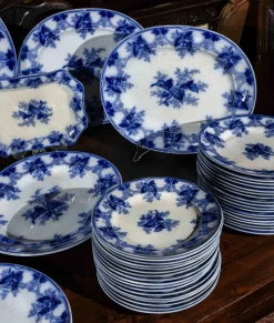 Pamono White and Blue Table Service, Set of 40><noscript><img width=