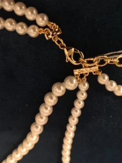 Discount Pamono White and Gold Chanel Necklace Pendant by Chanel
