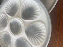 Pamono White and Gray Oyster Plate Set from Moulin Des Loups, Set of 6> Dinner Plates & Bowls