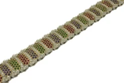 Pamono White and Rose Gold Link Bracelet with White Diamonds and Rubies> Bracelets