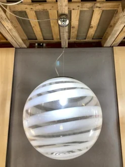 Pamono White and Transparent Sphere Lamp in Murano Glass from Simoeng> Table Lamps
