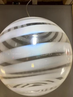 Pamono White and Transparent Sphere Lamp in Murano Glass from Simoeng><noscript><img width=