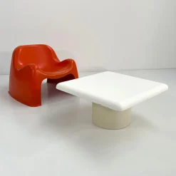 Pamono White Ara Coffee Table by Vico Magistretti for Artemide, 1960s><noscript><img width=