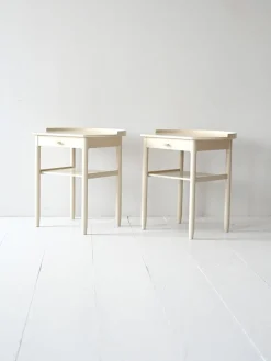 Best Pamono White Bedside Tables by Sven Engström & Gunnar Myrstrand for Bodafors, 1960s, Set of 2