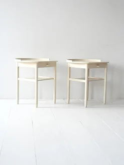 Best Pamono White Bedside Tables by Sven Engström & Gunnar Myrstrand for Bodafors, 1960s, Set of 2