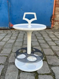 Clearance Pamono White Bottle Holder Side Table from Flair Holland