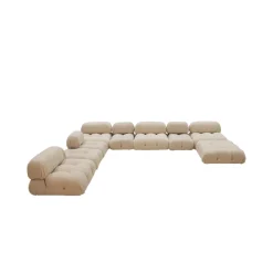 Pamono White Boucle Fabric Camaleonda Modular Sofa Set by Mario Bellini for B&b Italia, 1972, Set of 9