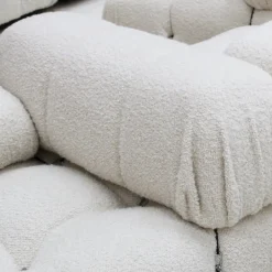 Pamono White Boucle Fabric Camaleonda Modular Sofa Set by Mario Bellini for B&b Italia, 1972, Set of 9