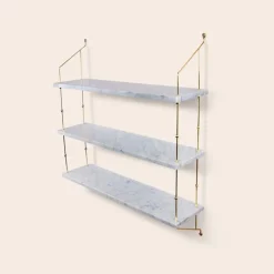 Best Pamono White Carrara Marble and Brass Morse Shelf by OxDenmarq