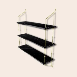 Best Pamono White Carrara Marble and Brass Morse Shelf by OxDenmarq