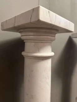 Best Pamono White Carrara Marble Pedestals, 1890s, Set of 2