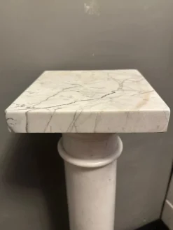 Best Pamono White Carrara Marble Pedestals, 1890s, Set of 2