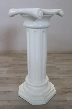 Pamono White Ceramic Column by Bassano><noscript><img width=