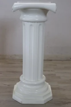 Pamono White Ceramic Column by Bassano><noscript><img width=