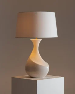 Best Pamono White Ceramic Lamp from Galibert, 1960s