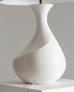 Best Pamono White Ceramic Lamp from Galibert, 1960s