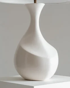 Best Pamono White Ceramic Lamp from Galibert, 1960s