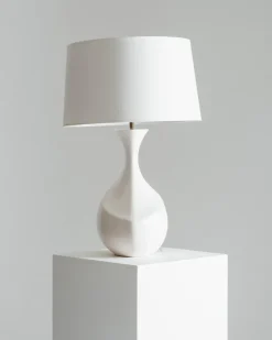 Best Pamono White Ceramic Lamp from Galibert, 1960s