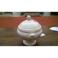 Pamono White Ceramic Round Tureen, 1800s> Serving Dishes