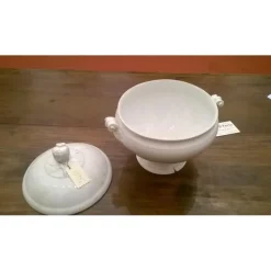 Pamono White Ceramic Round Tureen, 1800s><noscript><img width=