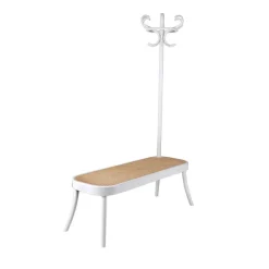 Pamono White Coat Rack with Bench