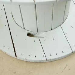 Online Pamono White Coil Wooden Outdoor Table