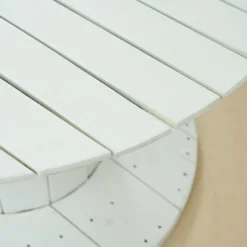 Online Pamono White Coil Wooden Outdoor Table