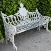 Pamono White Garden Bench in Cast Iron> Garden Seating