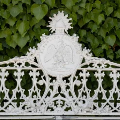 Pamono White Garden Bench in Cast Iron><noscript><img width=
