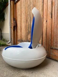 Clearance Pamono White Garden Egg Chair by Peter Ghyczy, 1968