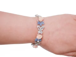 Pamono White Gold Bracelet with Coral and Sapphires and Diamonds><noscript><img width=