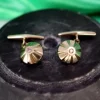 Clearance Pamono White Gold Cufflinks with Pyramid-Shaped Trim and Brilliant-Cut Diamonds, Set of 2