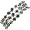 Discount Pamono White Gold Link Bracelet with Blue Sapphires and White Diamonds