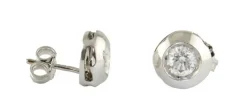 Pamono White Gold Stud Earrings with White Diamonds, Set of 2> Earrings