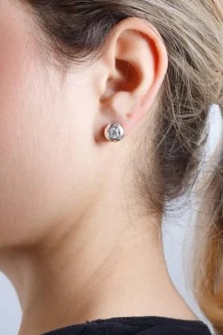 Pamono White Gold Stud Earrings with White Diamonds, Set of 2><noscript><img width=