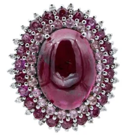 Pamono White Gold Stud Earrings with Garnets, Tourmaline and Diamonds, Set of 2> Earrings