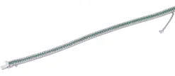 Pamono White Gold Tennis Bracelet with Emeralds and Diamonds> Bracelets