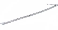 Pamono White Gold Tennis Bracelet with Emeralds and Diamonds><noscript><img width=