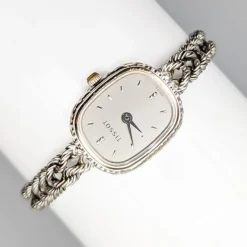 Hot Pamono White Gold Watch with Braided Strap from Tissot